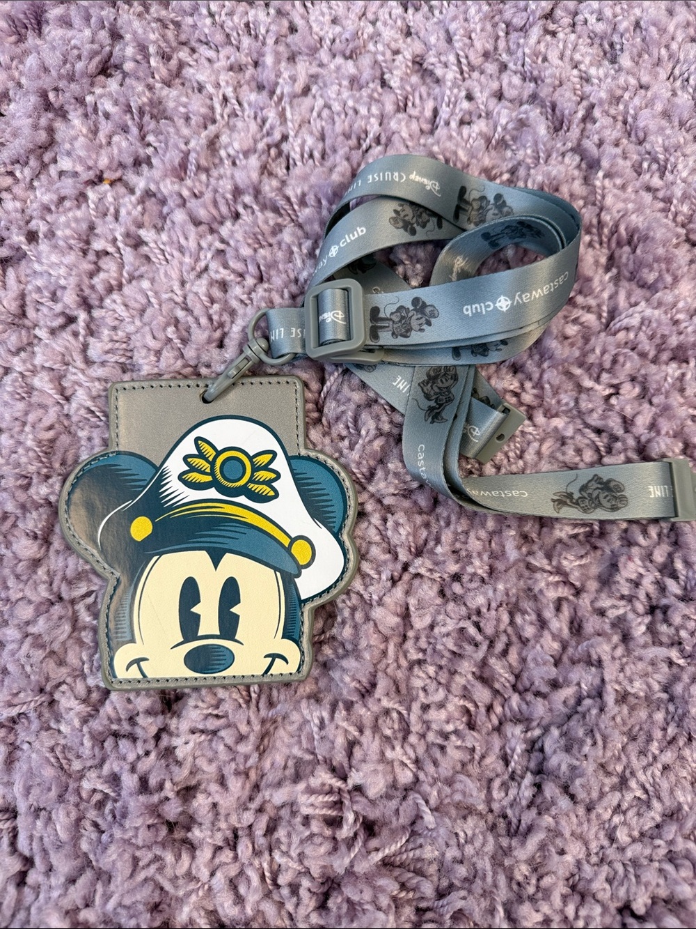 Disney Cruise Captain Mickey Badge Holder Silver